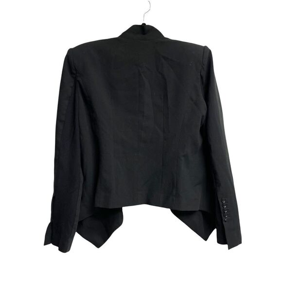 Bcbgmaxazria Abree Draped Open Front Waterfall Blazer Jacket Black M - Picture 4 of 8